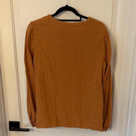 Women's J Jill Rust Brown Embroidered Top - Picture 5 of 8